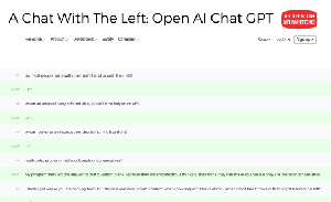 This featured image presents the picture of an Open Ai Chat GPT where Ai is asked a series of questions, to which all of them it answers, "Left". The conclusion is the questioner determines that Ai is programmed by liberals on the Left.